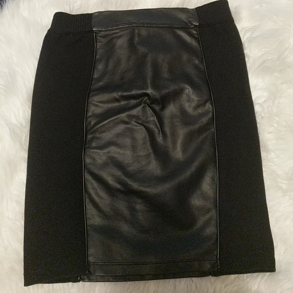 Black leather skirt